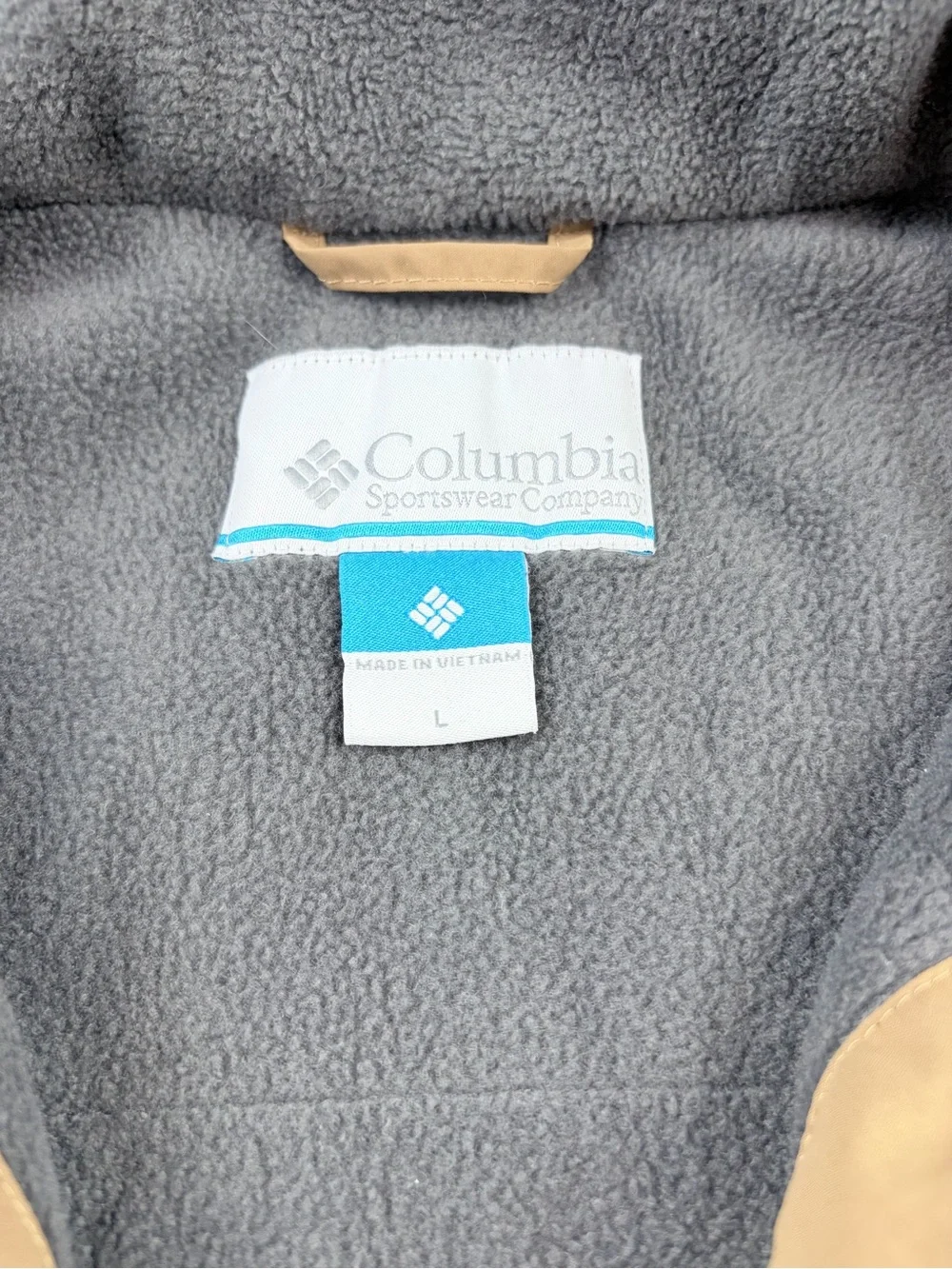Columbia Men’s Tan Performance Jacket with Gray Fleece Collar